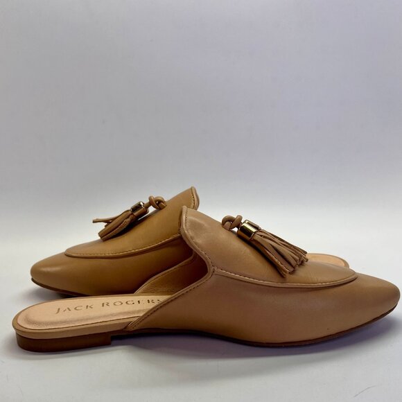 Jack Rogers Penwood Tassel Mule Size 6.5M Sand Leather Backless Slip On Shoes - Picture 9 of 16